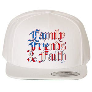 Family Friends & Faith Red White & Blue Wool Snapback Cap