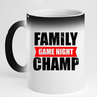 Family Game Night Champ 11oz Black Color Changing Mug