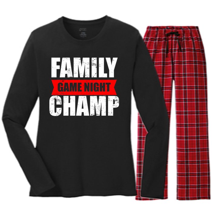 Family Game Night Champ Women's Long Sleeve Flannel Pajama Set 