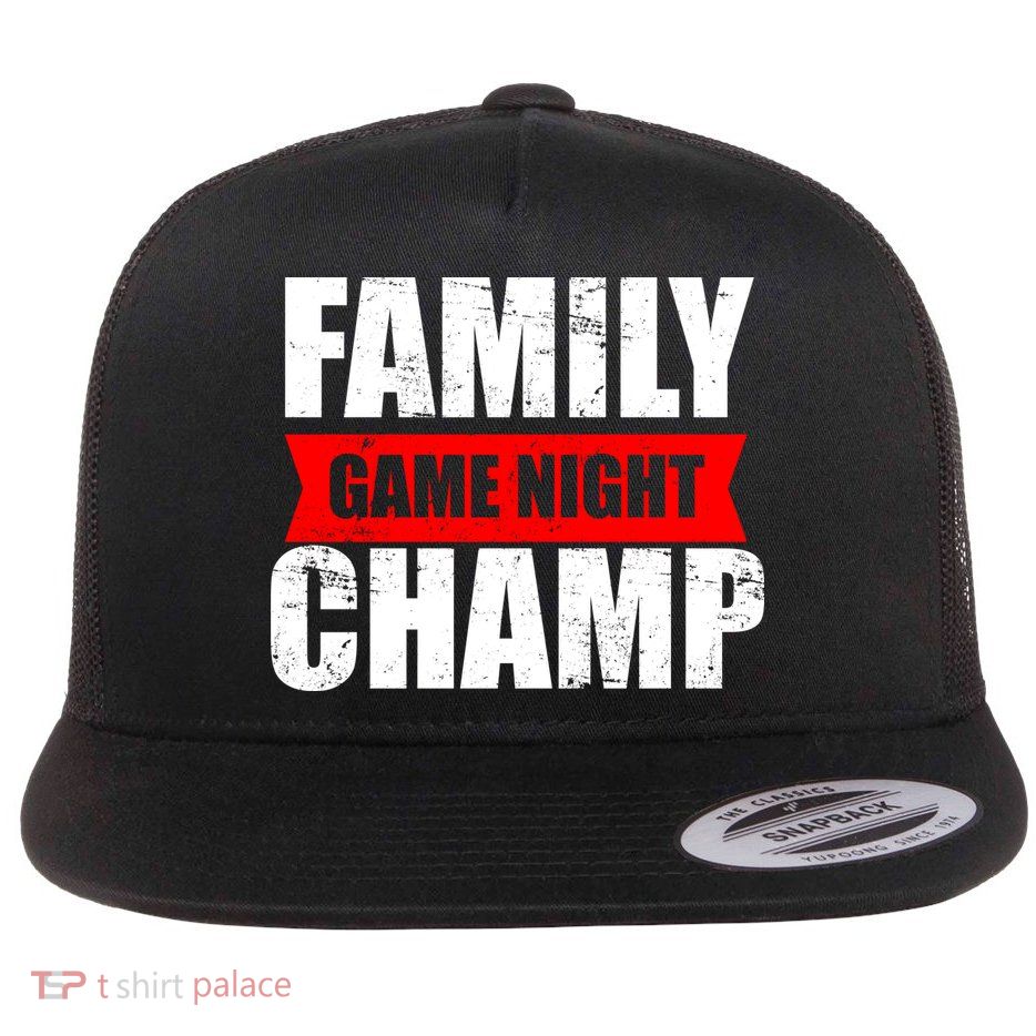 Family Game Night Champ Flat Bill Trucker Hat