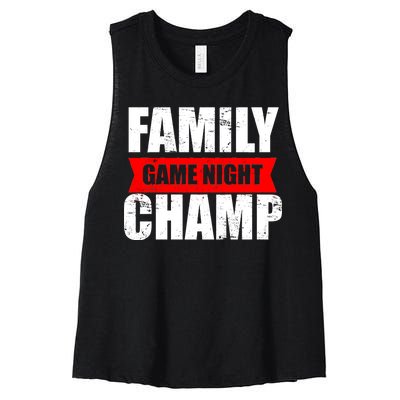 Family Game Night Champ Women's Racerback Cropped Tank