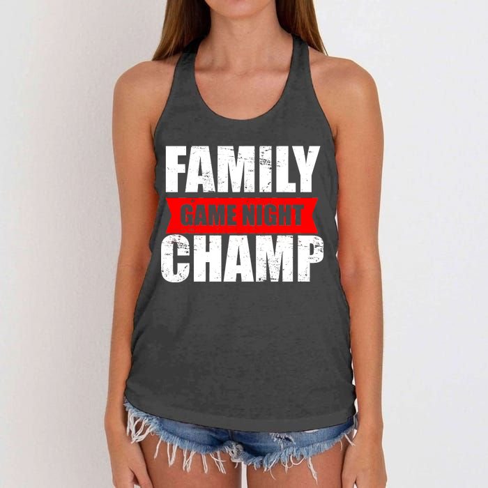 Family Game Night Champ Women's Knotted Racerback Tank