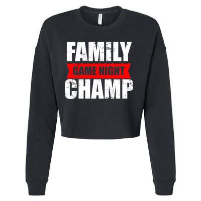 Family Game Night Champ Cropped Pullover Crew