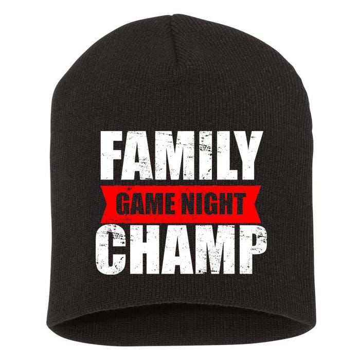 Family Game Night Champ Short Acrylic Beanie