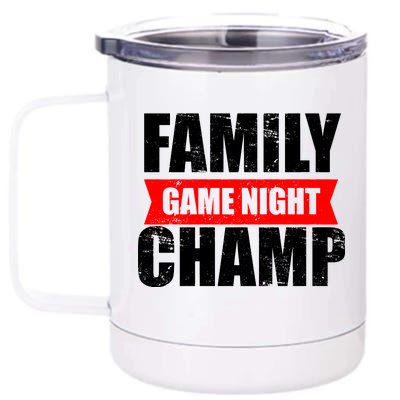 Family Game Night Champ 12 oz Stainless Steel Tumbler Cup