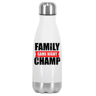 Family Game Night Champ Stainless Steel Insulated Water Bottle