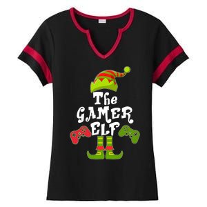 Family Matching Christmas The Gamer Elf Ladies Halftime Notch Neck Tee