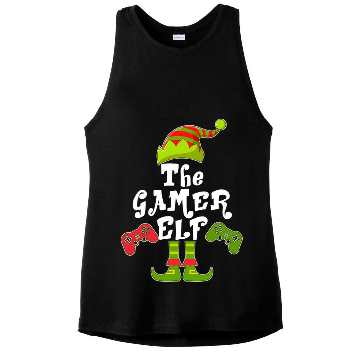 Family Matching Christmas The Gamer Elf Ladies PosiCharge Tri-Blend Wicking Tank