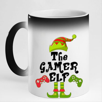 Family Matching Christmas The Gamer Elf 11oz Black Color Changing Mug