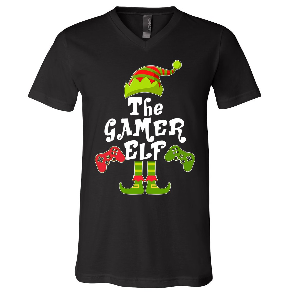 Family Matching Christmas The Gamer Elf V-Neck T-Shirt
