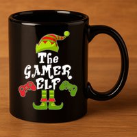 Family Matching Christmas The Gamer Elf 11oz C Handle Ceramic Mug