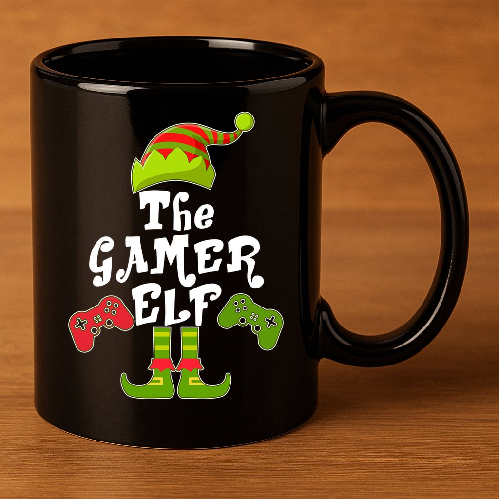 Family Matching Christmas The Gamer Elf 11oz C Handle Ceramic Mug