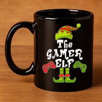 Family Matching Christmas The Gamer Elf 11oz C Handle Ceramic Mug