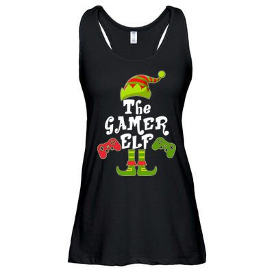 Family Matching Christmas The Gamer Elf Ladies Essential Flowy Tank