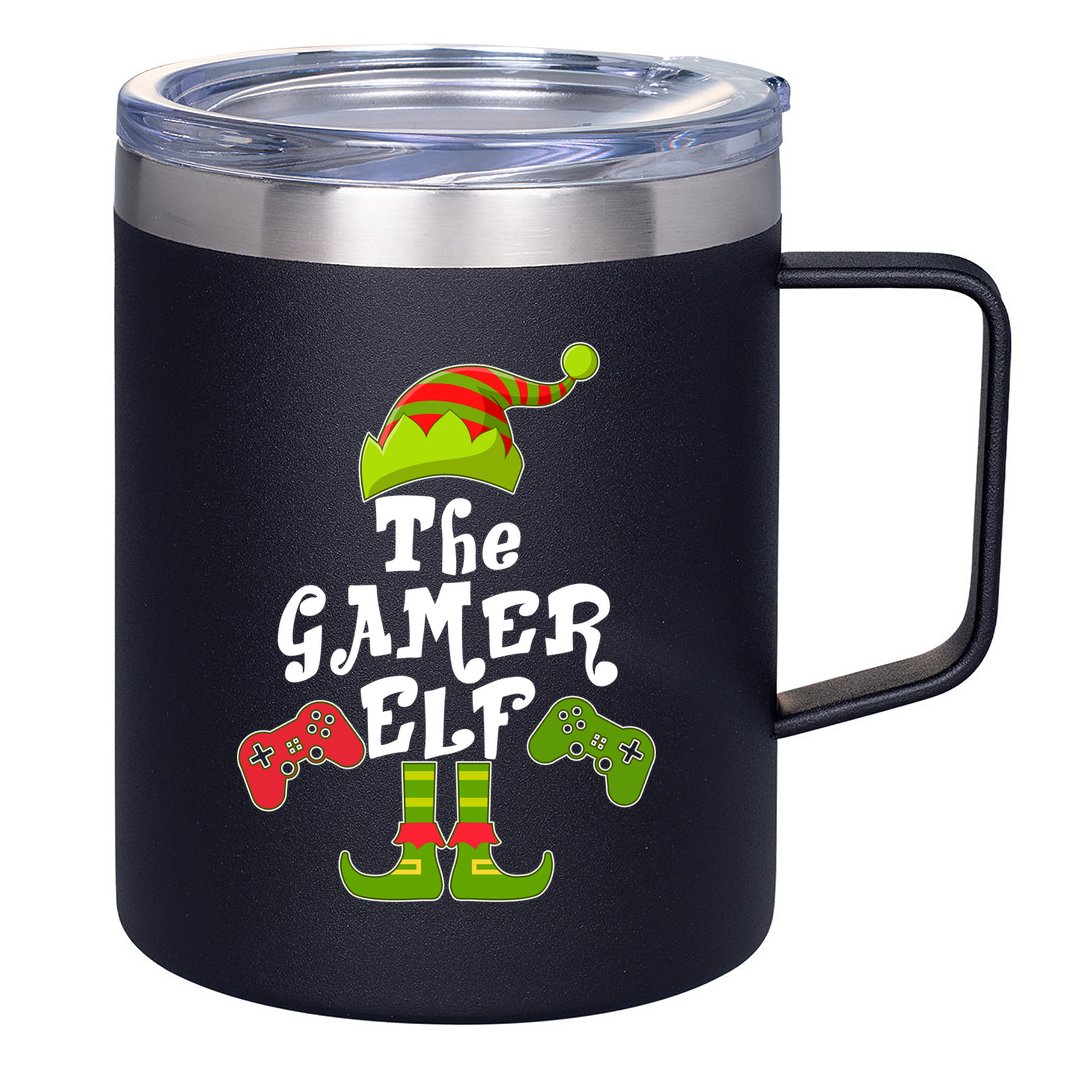 Family Matching Christmas The Gamer Elf 12oz Stainless Steel Coffee Mug