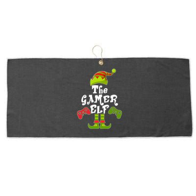 Family Matching Christmas The Gamer Elf Large Microfiber Waffle Golf Towel