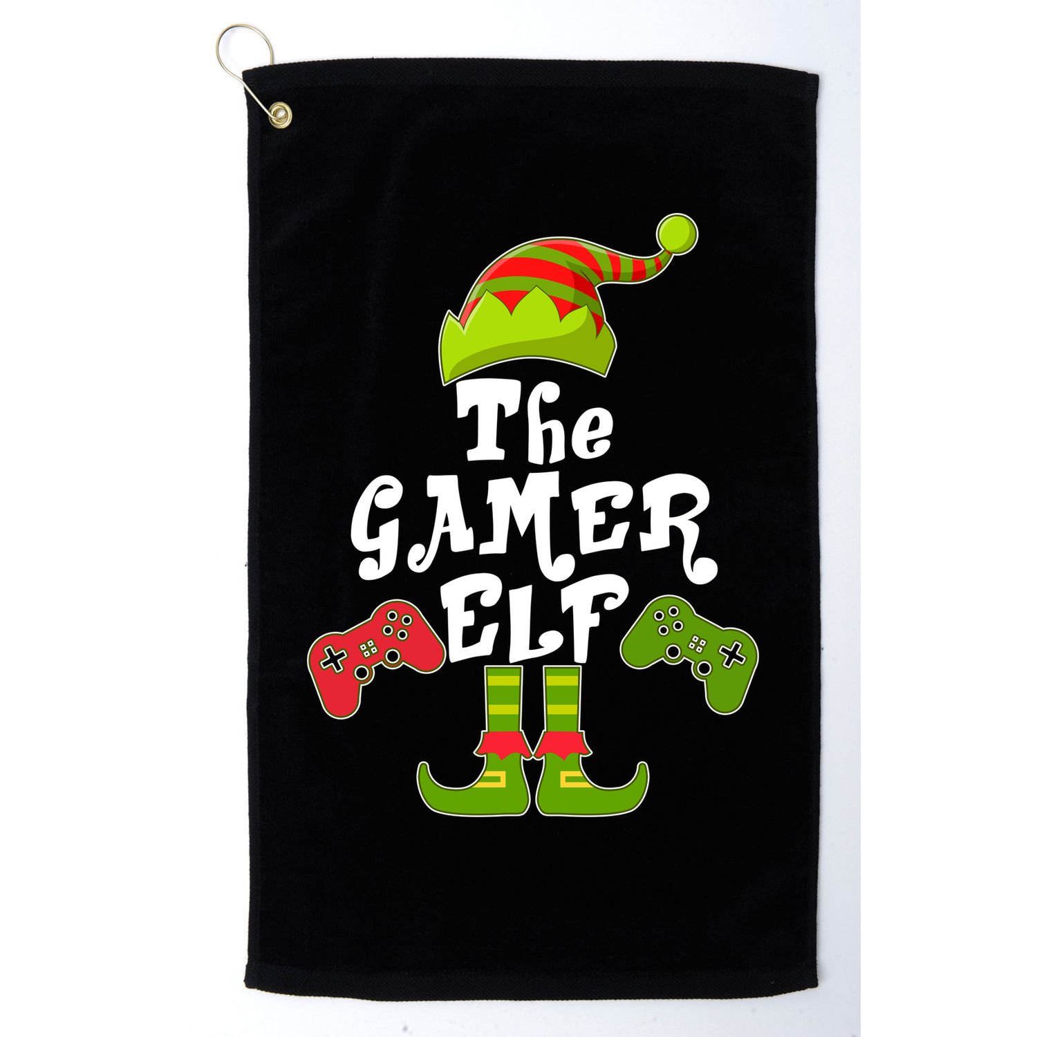 Family Matching Christmas The Gamer Elf Golf Towel