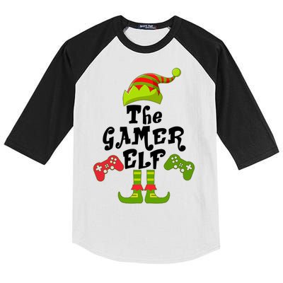 Family Matching Christmas The Gamer Elf Kids Colorblock Raglan Jersey