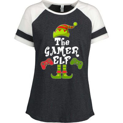 Family Matching Christmas The Gamer Elf Enza Ladies Jersey Colorblock Tee