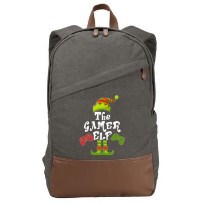 Family Matching Christmas The Gamer Elf Cotton Canvas Backpack