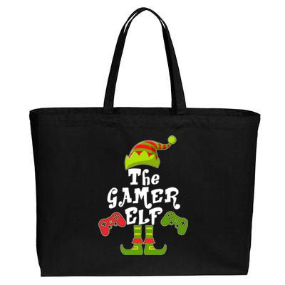 Family Matching Christmas The Gamer Elf Cotton Canvas Jumbo Tote