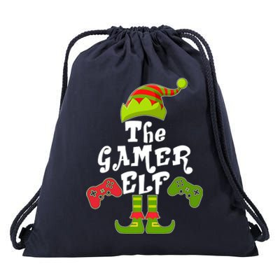 Family Matching Christmas The Gamer Elf Drawstring Bag