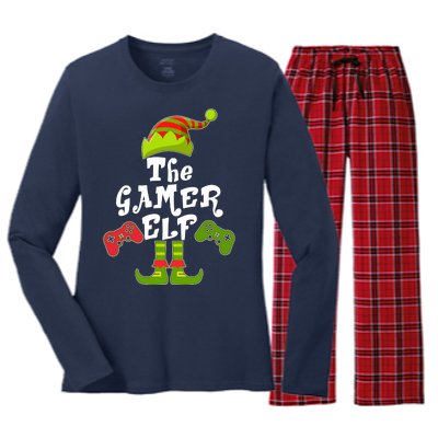 Family Matching Christmas The Gamer Elf Women's Long Sleeve Flannel Pajama Set 