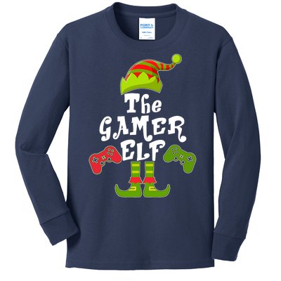 Family Matching Christmas The Gamer Elf Kids Long Sleeve Shirt