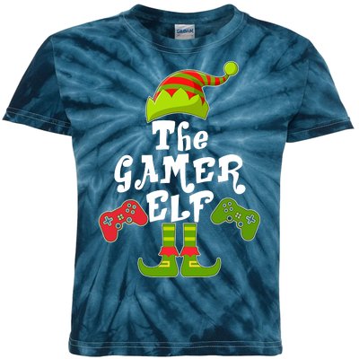 Family Matching Christmas The Gamer Elf Kids Tie-Dye T-Shirt