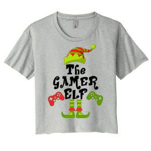 Family Matching Christmas The Gamer Elf Women's Crop Top Tee