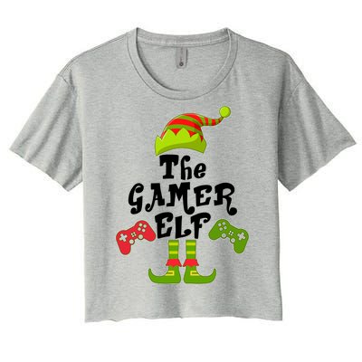 Family Matching Christmas The Gamer Elf Women's Crop Top Tee