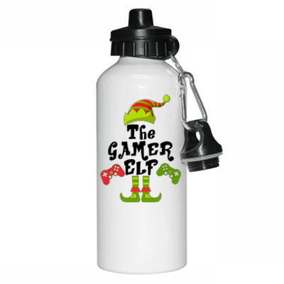 Family Matching Christmas The Gamer Elf Aluminum Water Bottle