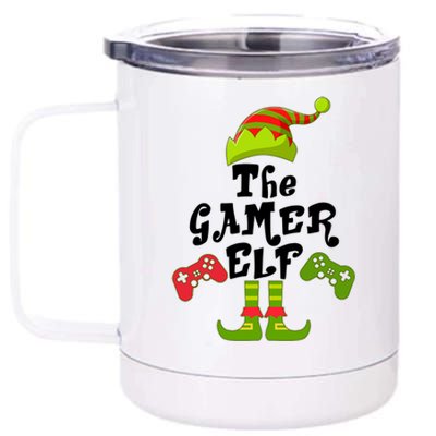 Family Matching Christmas The Gamer Elf 12 oz Stainless Steel Tumbler Cup