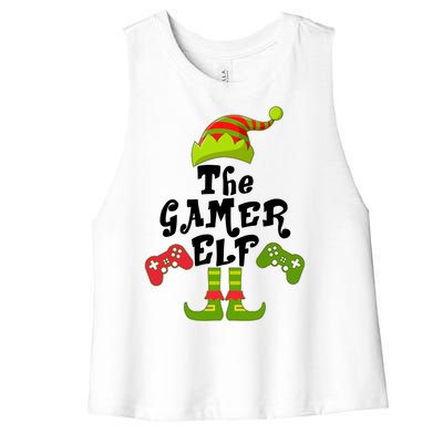 Family Matching Christmas The Gamer Elf Women's Racerback Cropped Tank