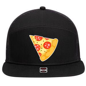 Family Matching Missing Pizza Slice Child Baby 7 Panel Mesh Trucker Snapback Hat