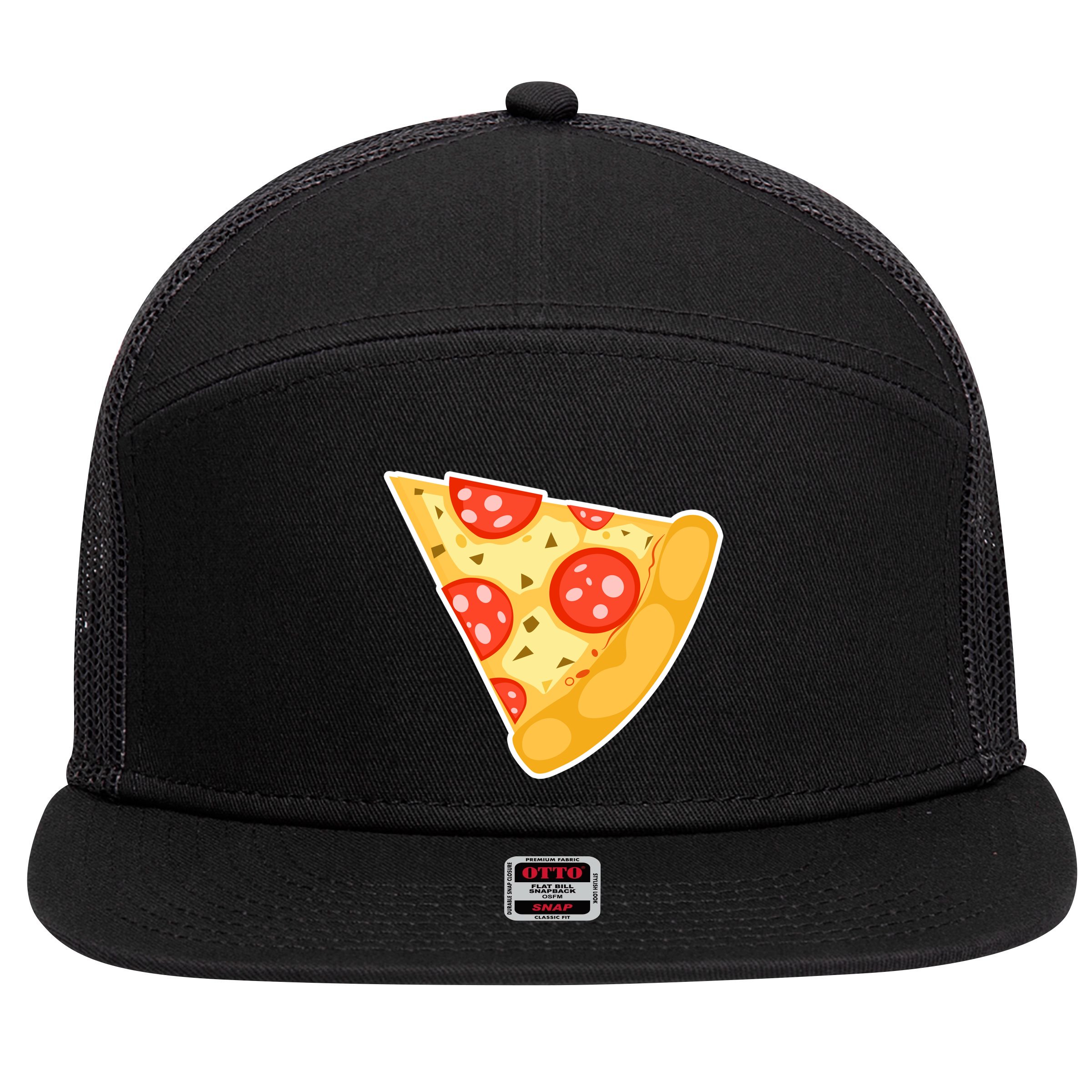 Family Matching Missing Pizza Slice Child Baby 7 Panel Mesh Trucker Snapback Hat