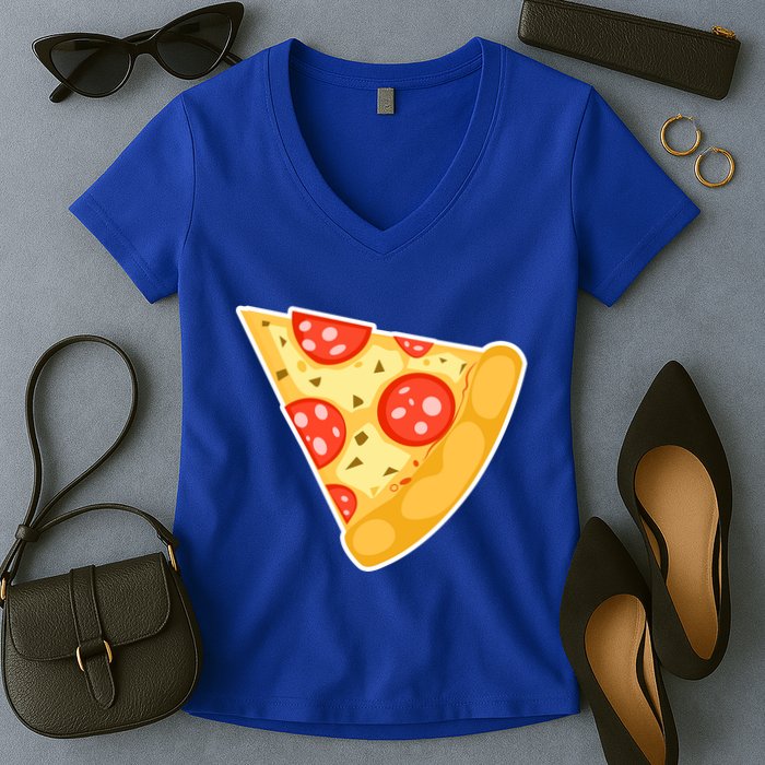 Family Matching Missing Pizza Slice Child Baby Women's V-Neck T-Shirt