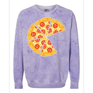 Family Matching Pizza With Missing Slice Parents Colorblast Crewneck Sweatshirt