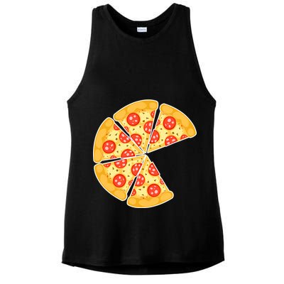 Family Matching Pizza With Missing Slice Parents Ladies PosiCharge Tri-Blend Wicking Tank