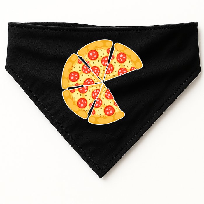 Family Matching Pizza With Missing Slice Parents USA-Made Doggie Bandana