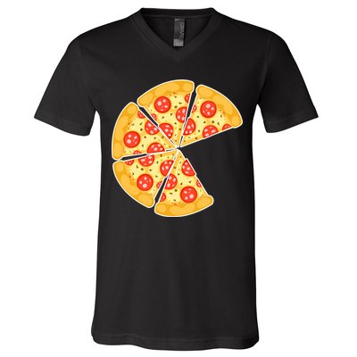 Family Matching Pizza With Missing Slice Parents V-Neck T-Shirt