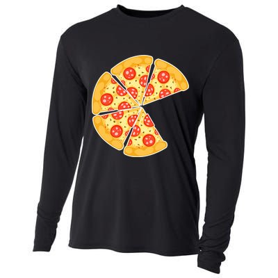 Family Matching Pizza With Missing Slice Parents Cooling Performance Long Sleeve Crew