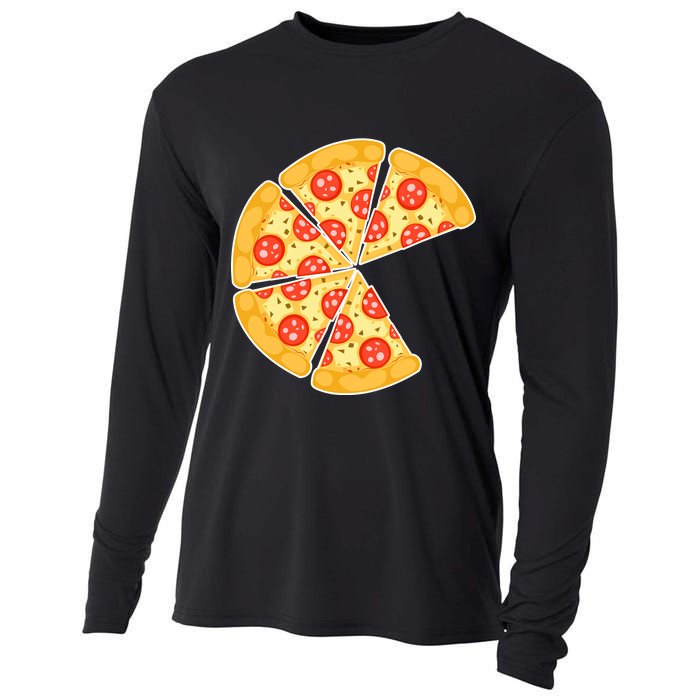 Family Matching Pizza With Missing Slice Parents Cooling Performance Long Sleeve Crew