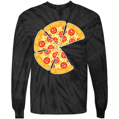 Family Matching Pizza With Missing Slice Parents Tie-Dye Long Sleeve Shirt