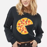Family Matching Pizza With Missing Slice Parents Cropped Pullover Crew