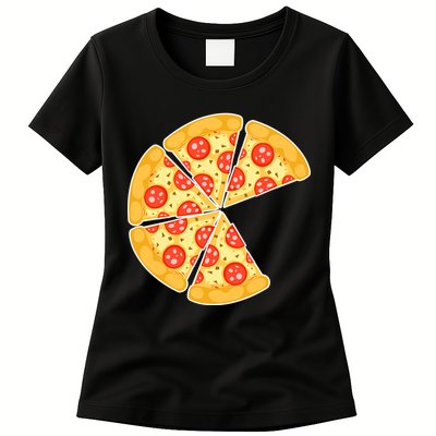 Family Matching Pizza With Missing Slice Parents Womens T-Shirt