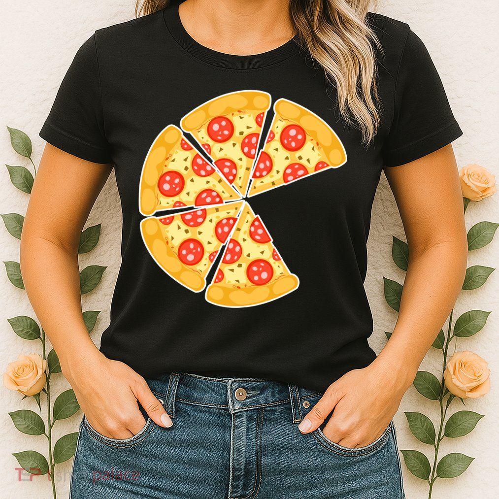 Family Matching Pizza With Missing Slice Parents Womens T-Shirt