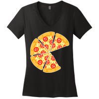 Family Matching Pizza With Missing Slice Parents Women's V-Neck T-Shirt