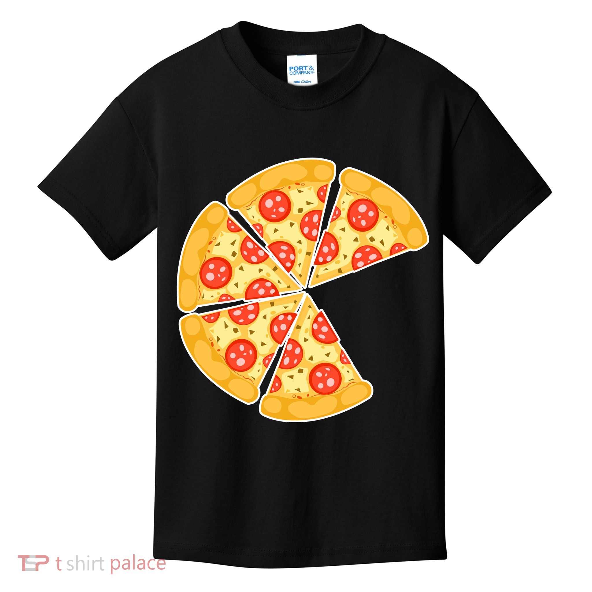 Family Matching Pizza With Missing Slice Parents Kids T-Shirt