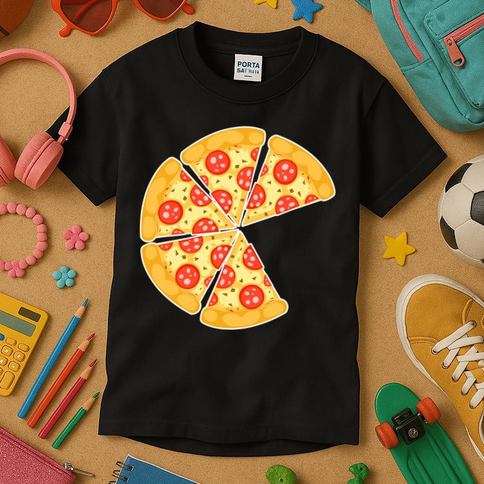 Family Matching Pizza With Missing Slice Parents Kids T-Shirt